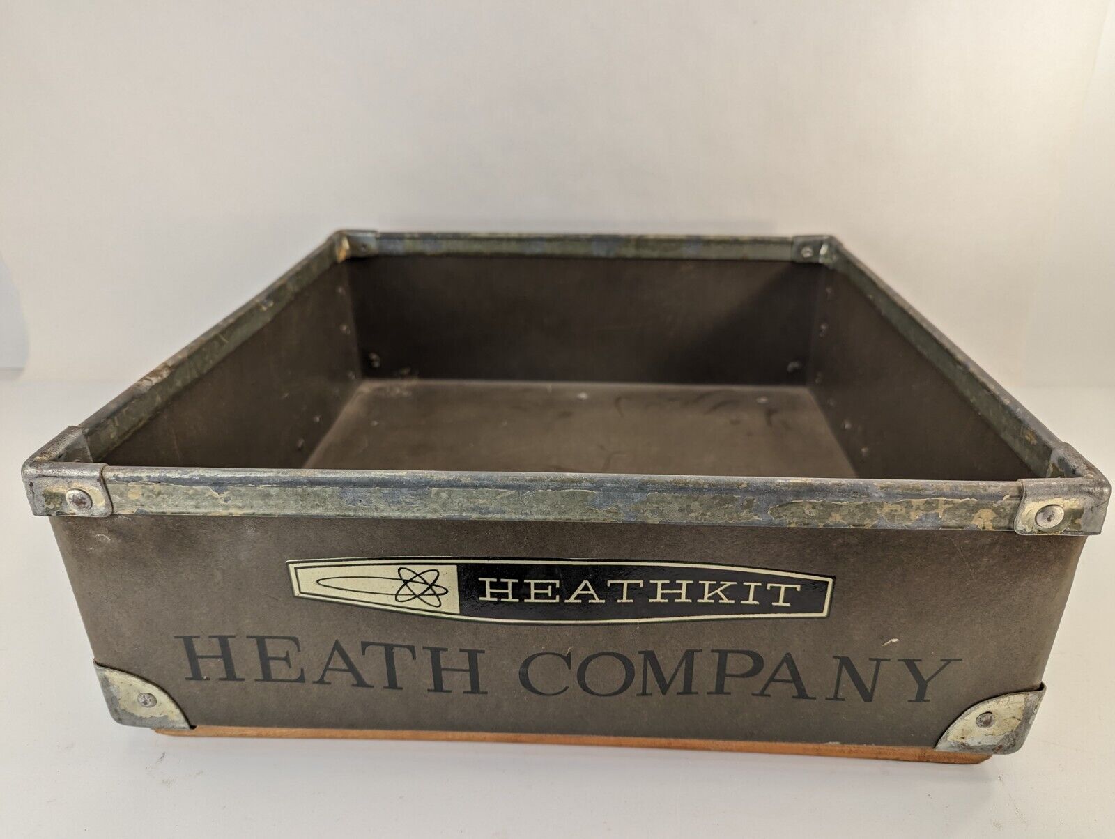 HeathKit Heath Co Advertising Logo Kennett Fiber Vintage Storage Bin Drawer Box