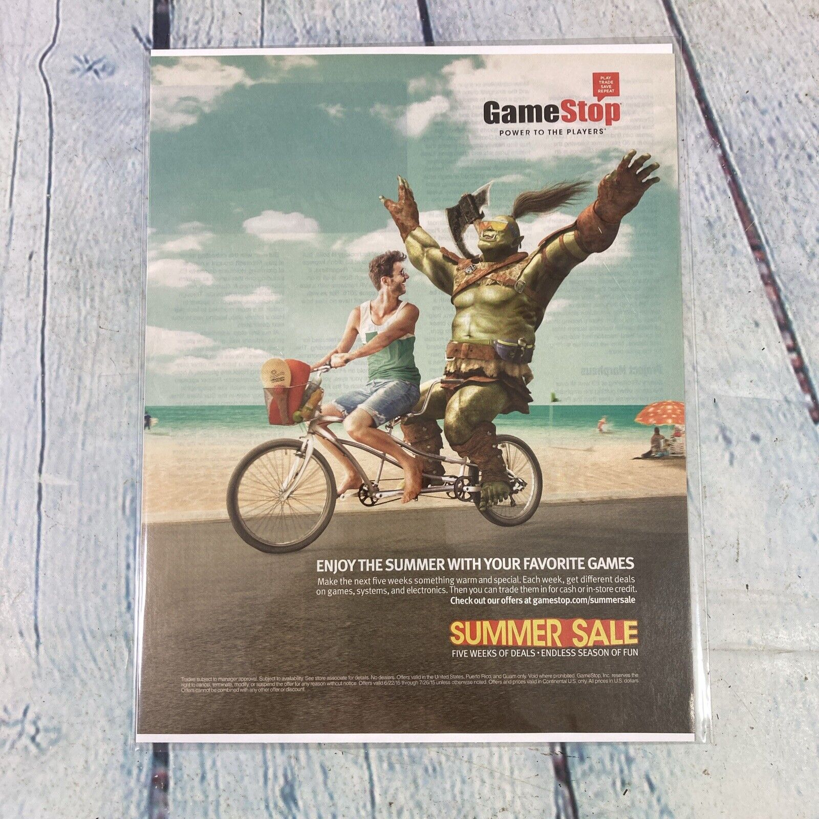 2015 Game Stop Print Ad / Poster Gaming Summer Sale Promo Art Advertising