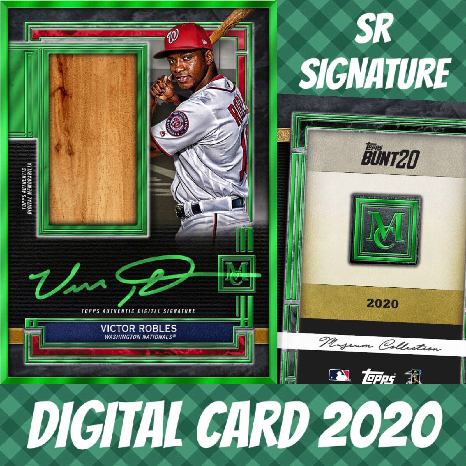 2020 Topps Colorful Digital Victor Robles Museum S/2 Green Signature Relic Digital