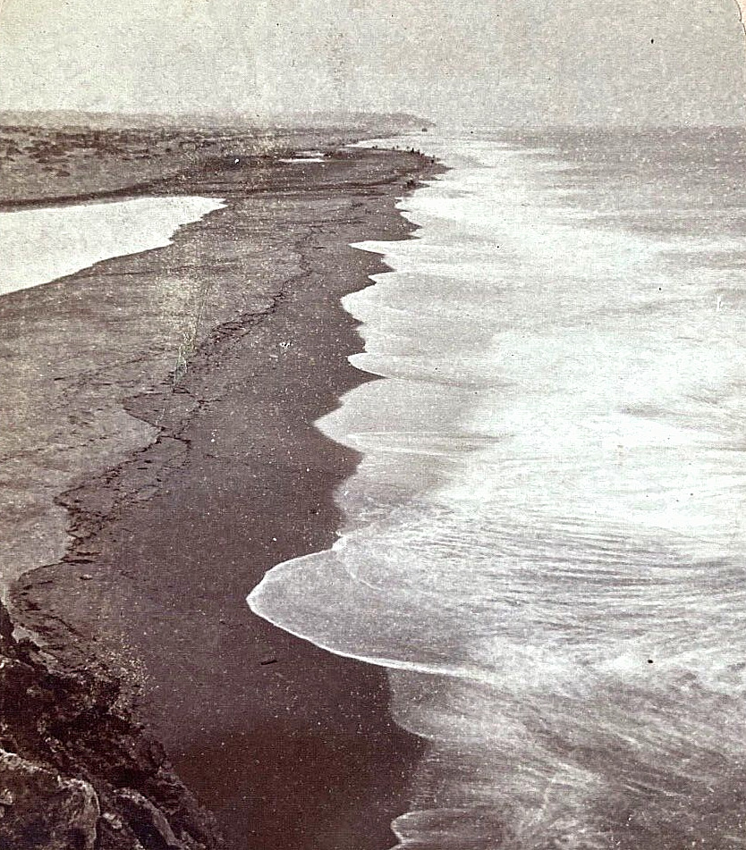 RARE SAN FRANCISCO 1ST CLIFF HOUSE'S VIEW OF OCEAN BEACH 1877 STEREOVIEW PHOTO
