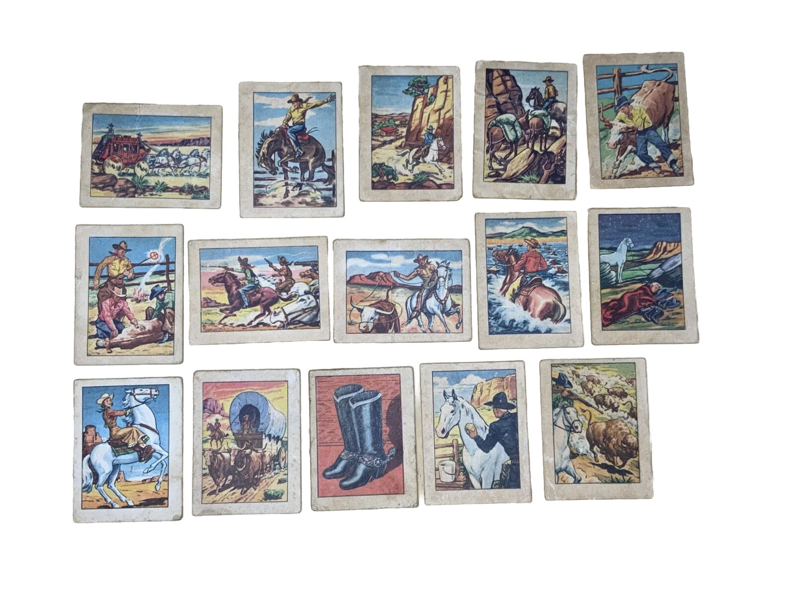 1951 Post Cereal Hopalong Cassidy / Wm. Boyd Wild West ~ Small Lot Of 15 Cards