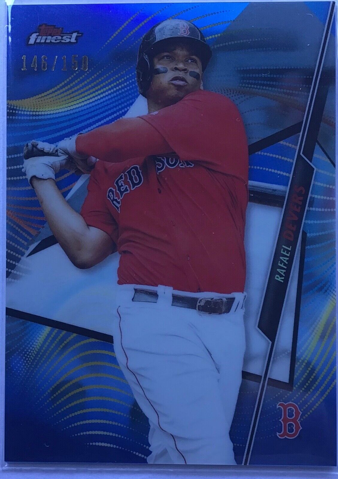 RAFAEL DEVERS BOSTON RED SOX TOPPS FINEST 2020 BLUE REFRACTOR (146/150) CARD #24