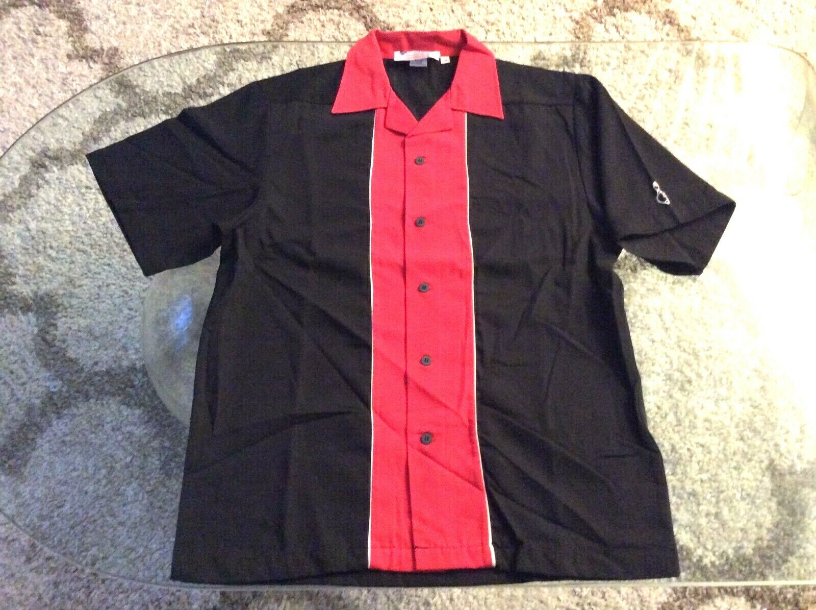 Tampa Bay Buccaneers Red & Black Bowling Shirt Adult Small-Medium 2004 Vintage