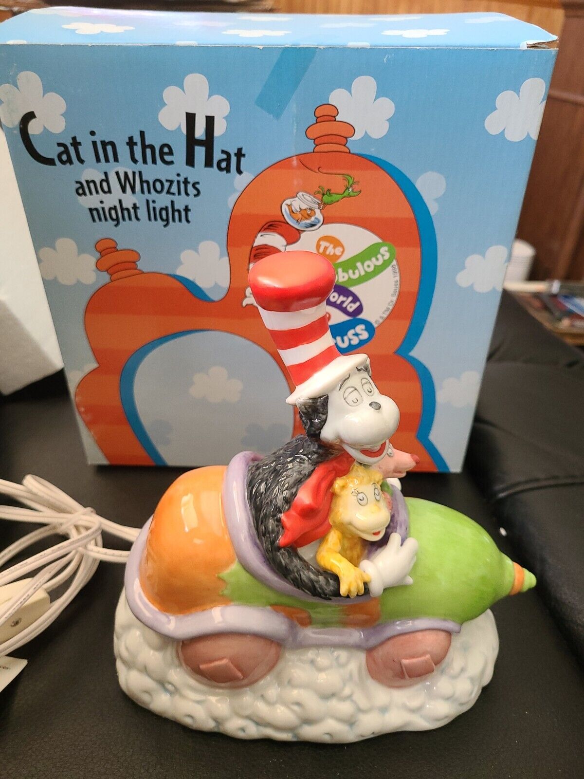 1998 Wubbulous World of Dr. Seuss Cat in Hat & Whozits Night Light New in Box