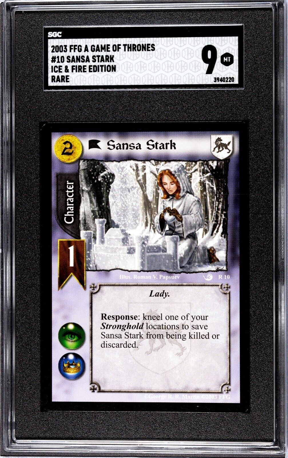 2003 Game of Thrones CCG Ice and Fire Edition Rare #10 Sansa Stark SGC 9