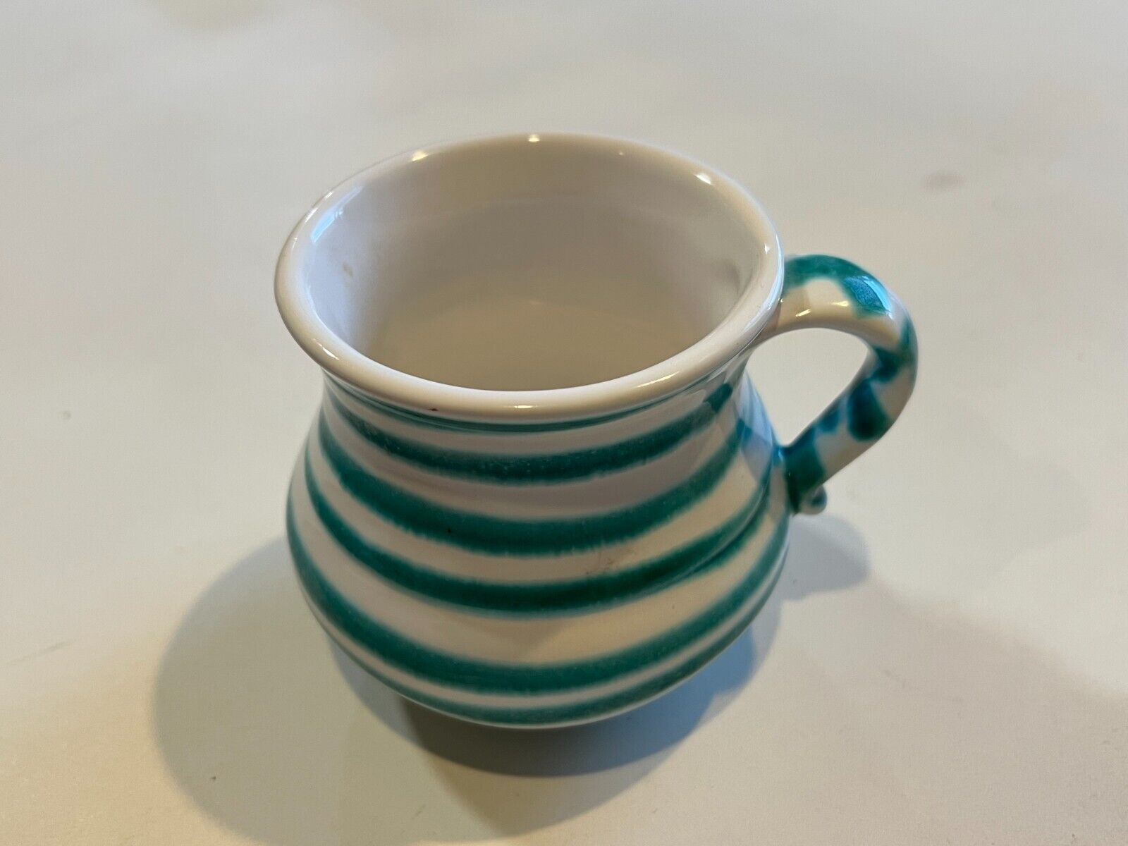 Vintage Gmundner Keramik Austria Green Stripe Mug Cup, 3 1/4\