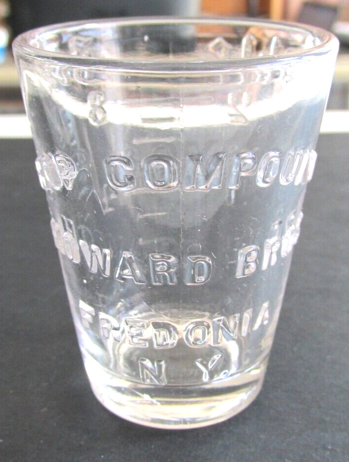 Vintage HOWARD BROS. FREDONIA NY Hops Compound Medicine Dose Glass, Dose Cup