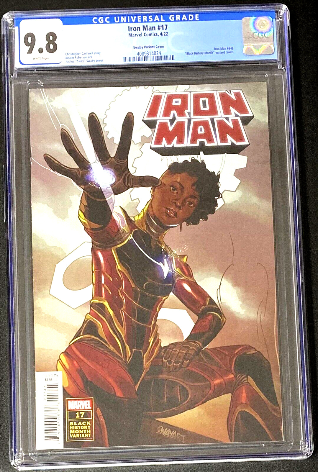 Iron Man #17 2022 Black History Month Swaby Variant Cover CGC 9.8 NM/M