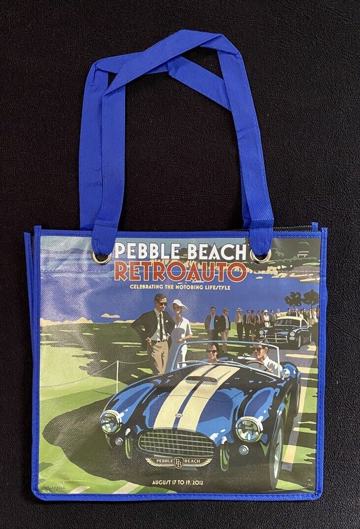 2012 Pebble Beach Concours Retroauto Poster Tote Bag SHELBY COBRA Ferrari NEW