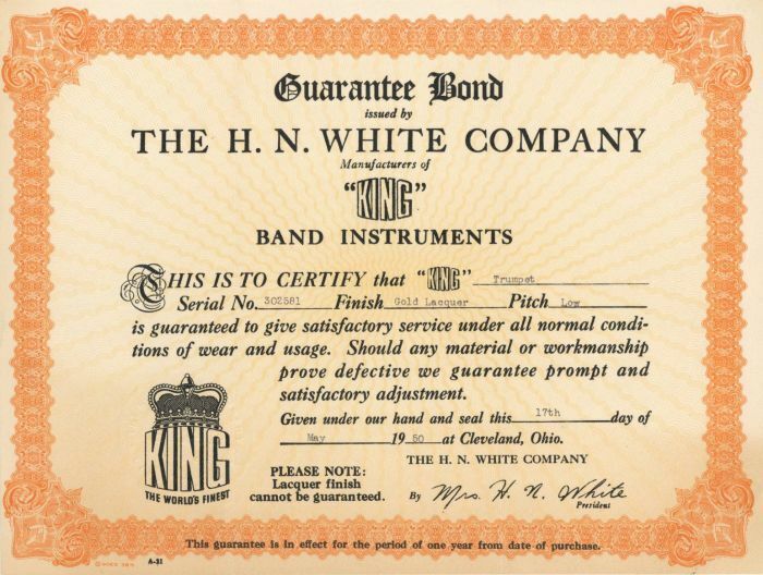 H.N. White Co. - Bond - General Bonds