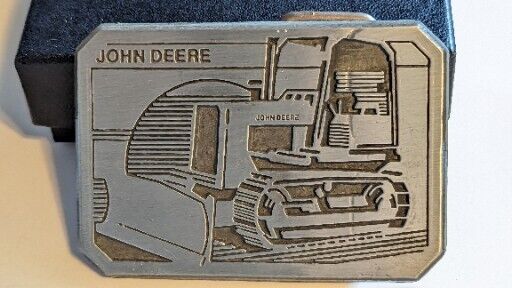John Deere Construction Utility Crawler Dozer Bulldozer Belt Buckle 1983 New NOS