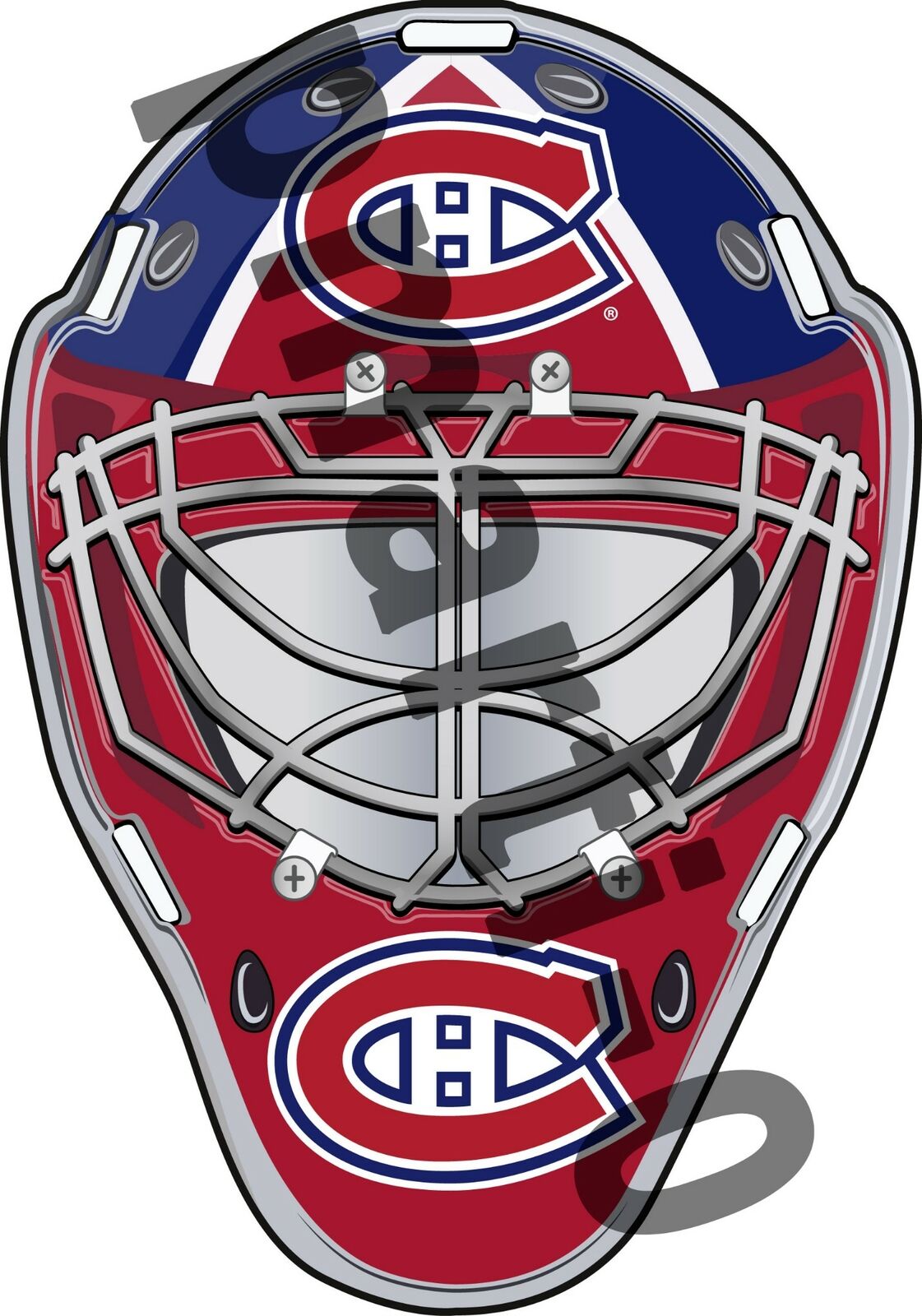 Montreal Canadiens Goalie Mask Sticker / Vinyl  10 Sizes TRACKING FAST SHIP
