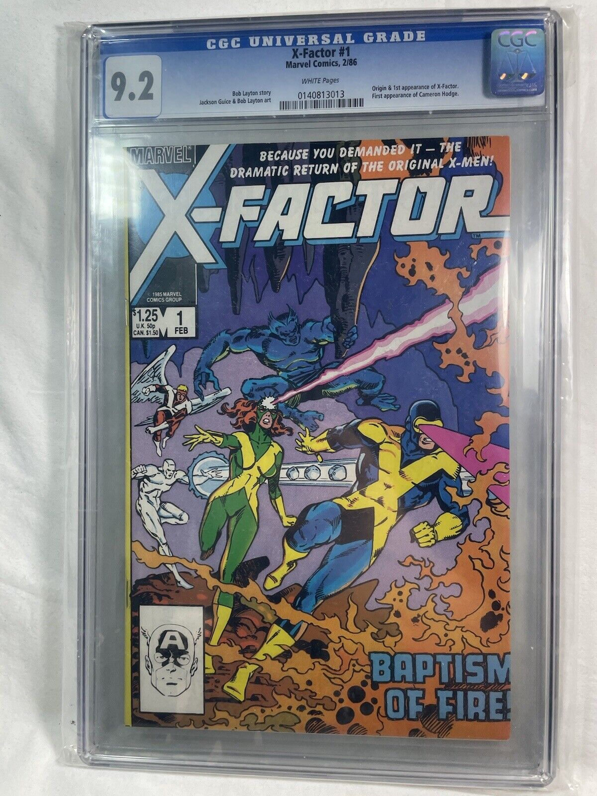 X-FACTOR #1 CGC 9.2 NM 1st Appearance of X-Factor & Cameron Hodge WHITE PAGES