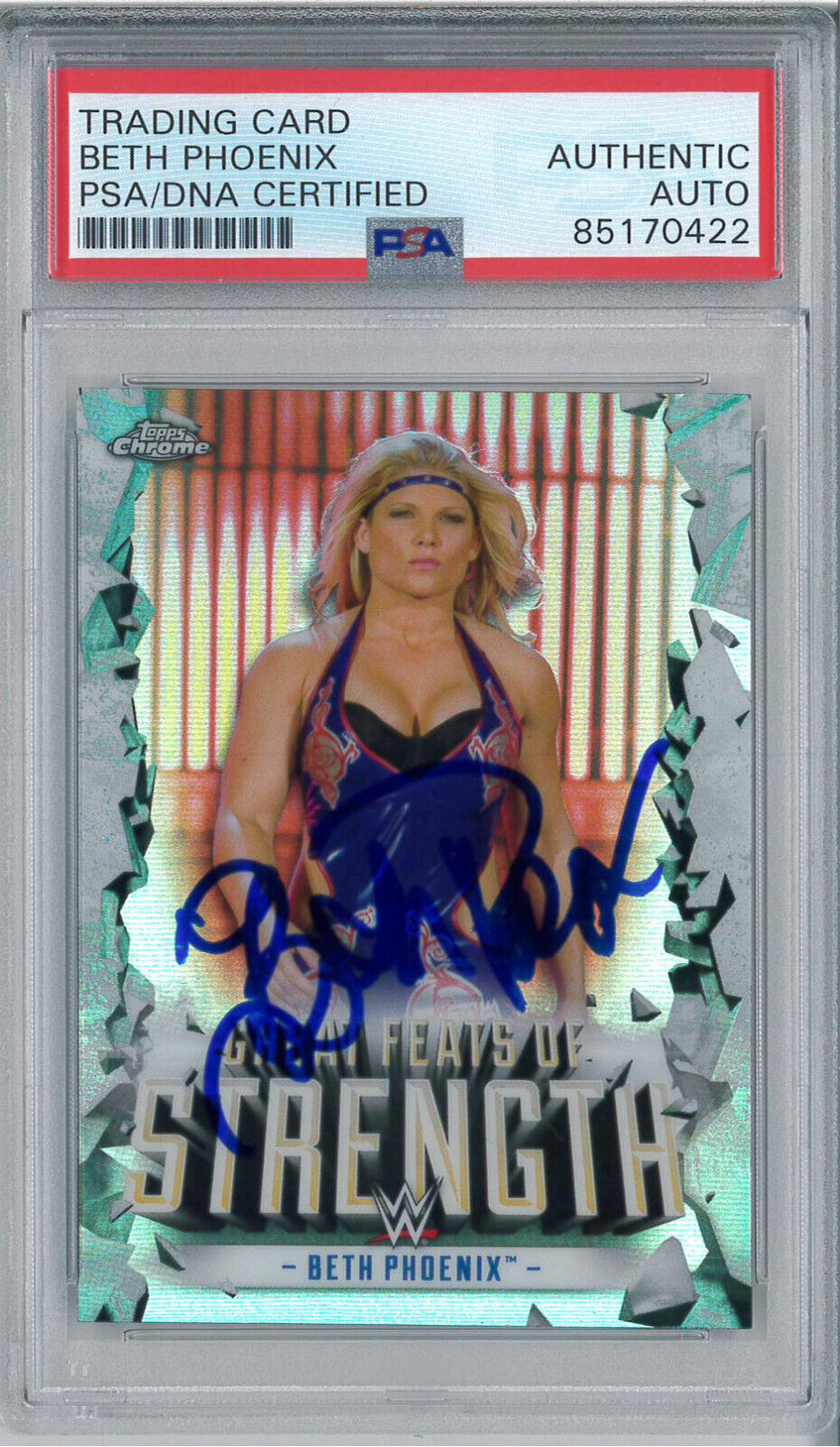 Beth Phoenix Signed Autograph Slabbed 2021 WWE Topps Chrome Card PSA DNA