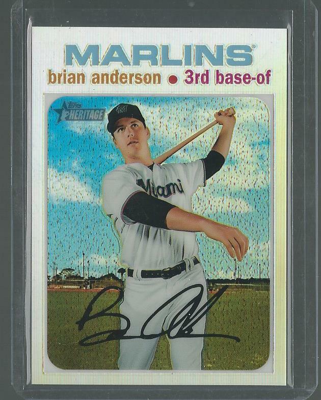 2020 TOPSP HERITAGE CHROME BRIAN ANDERSON MARLINS SILVER REFRACTOR RARE SP /571