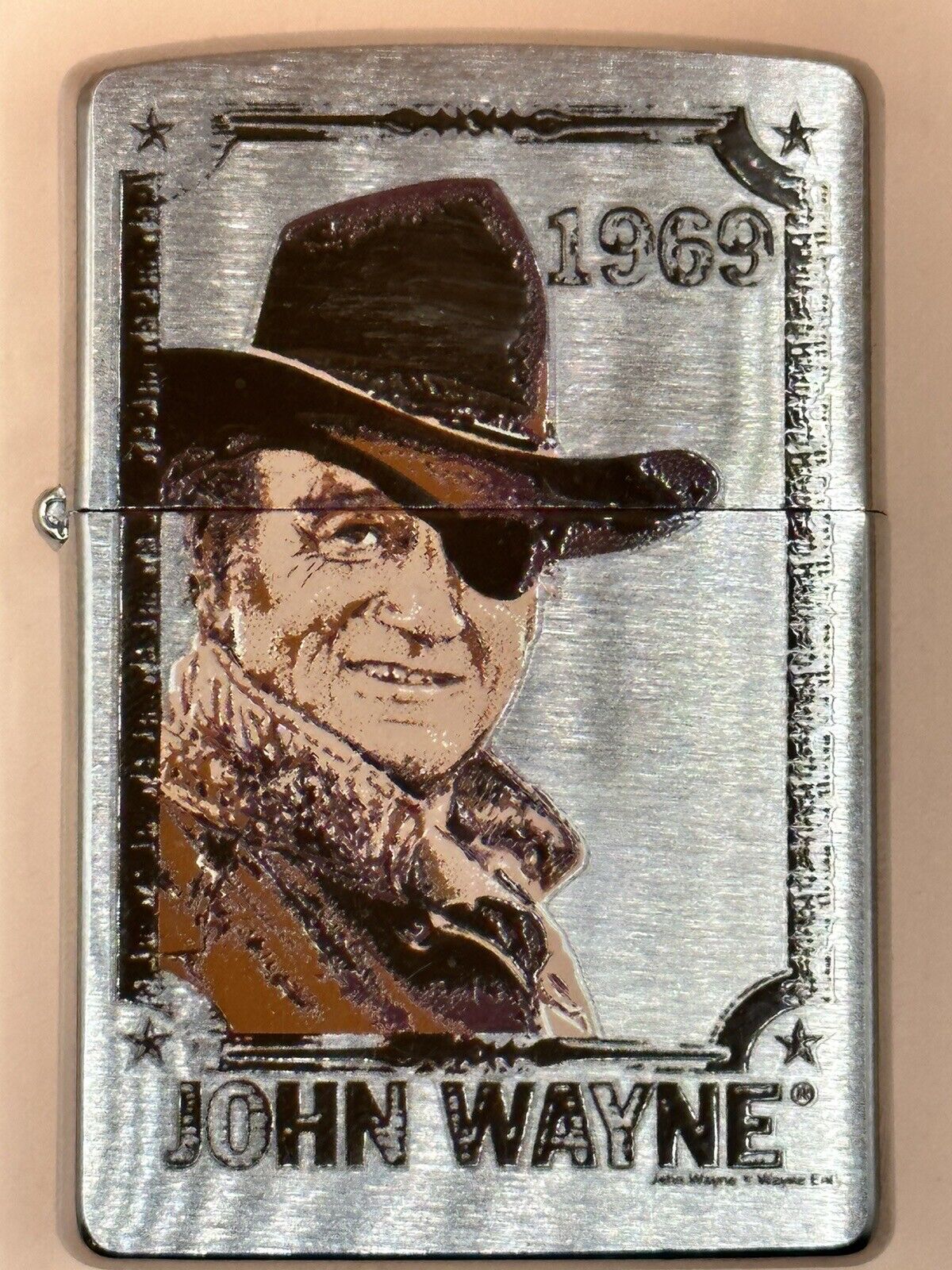 Vintage 2008 John Wayne 1969 Chrome Zippo Lighter NEW