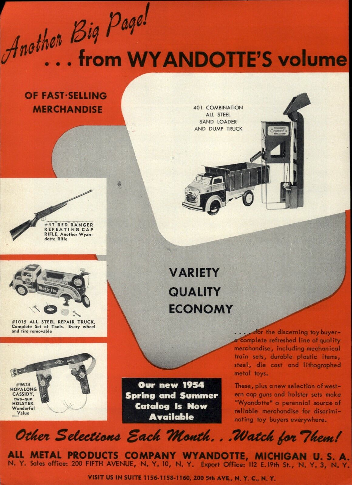 1954 PAPER AD Wyandotte Sand Loader Toy Red Ranger Gun Rifle Hopalong Cassidy