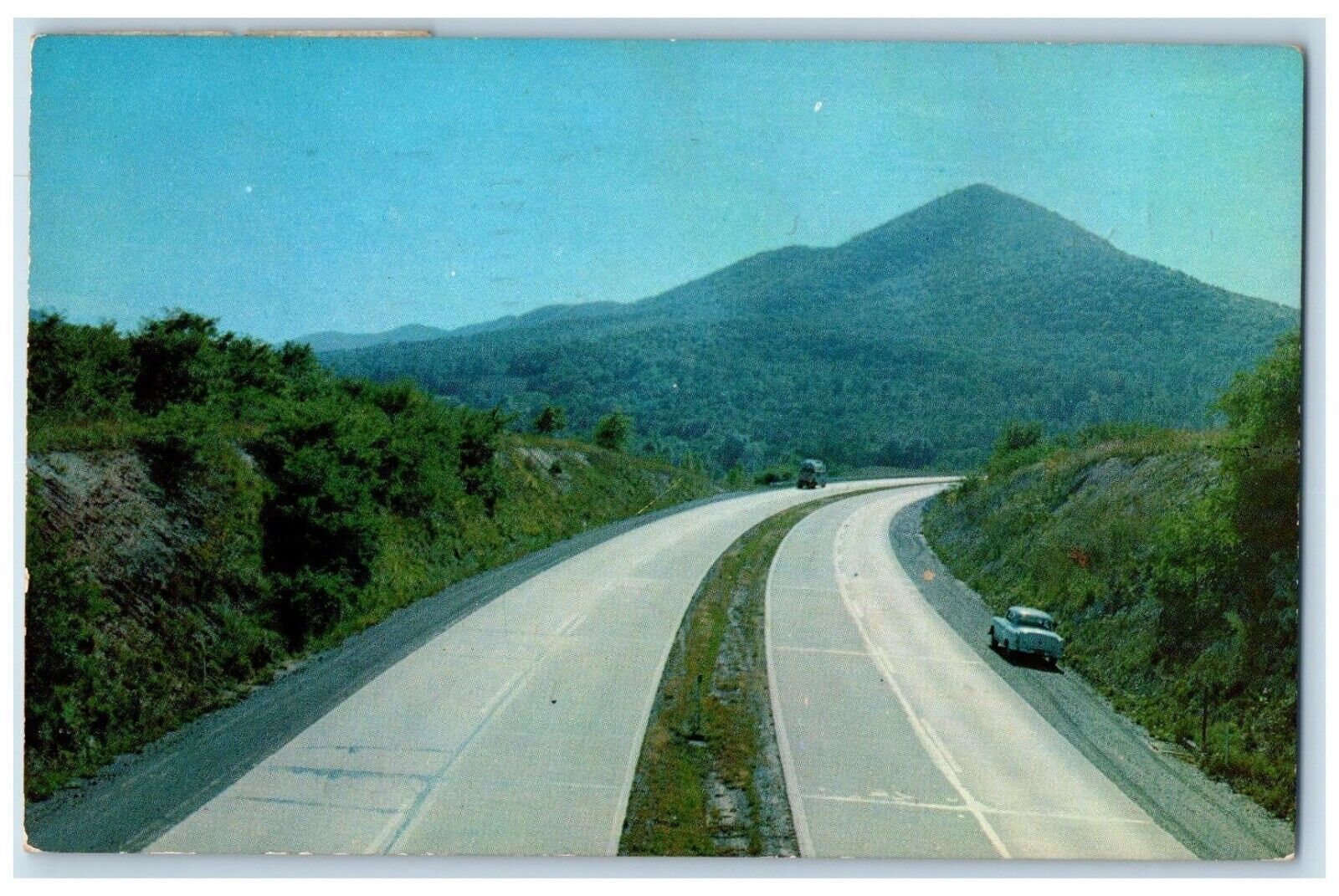 1955 Pyramid Point Worlds Greatest Highway Irwin Pennsylvania Turnpike Postcard