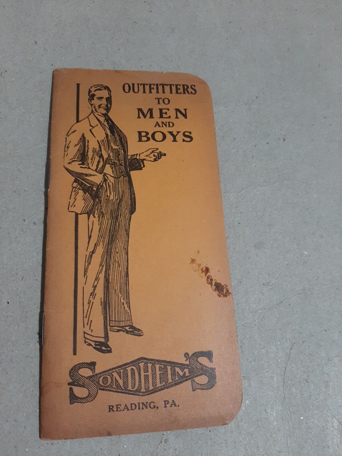Vintage 1929/30 Calendar And ID Advertisement Book By Sondheim\'s Clothing Co