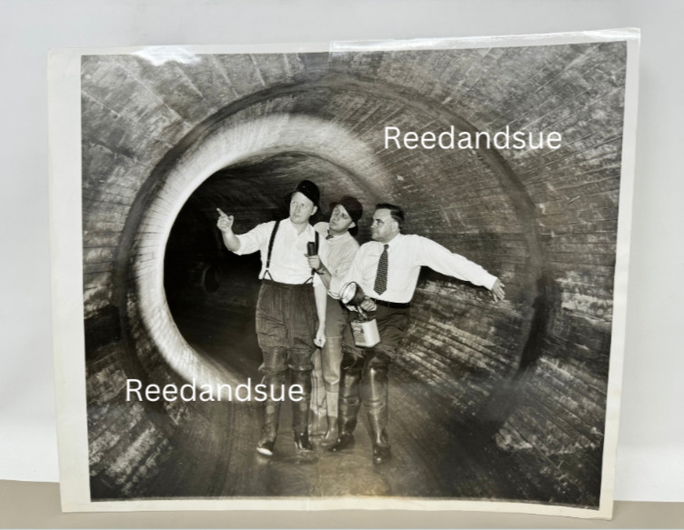 Original Oversized Press Photo: Underground Sewer Tunnel Construction 10x12