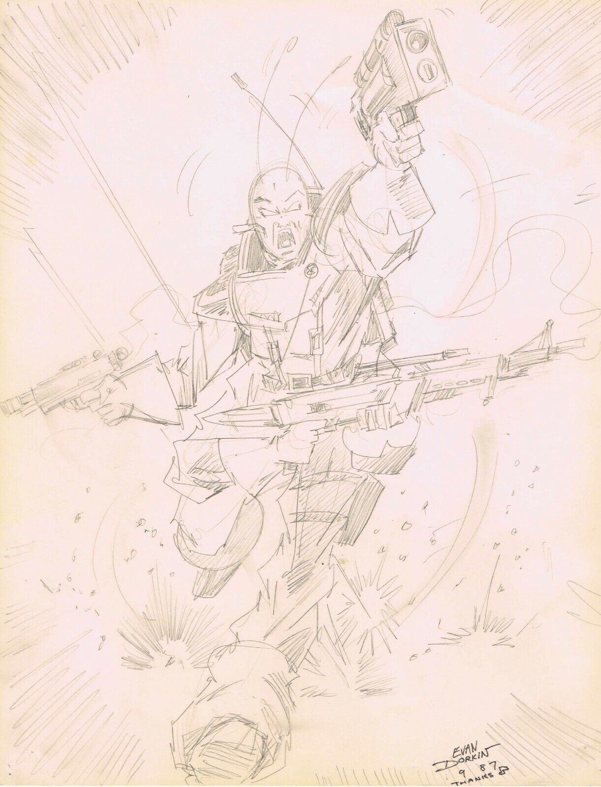 Pirate Corps Original Pencil Artwork Signed w/COA Evan Dorkin Pirate Corp$ 1987