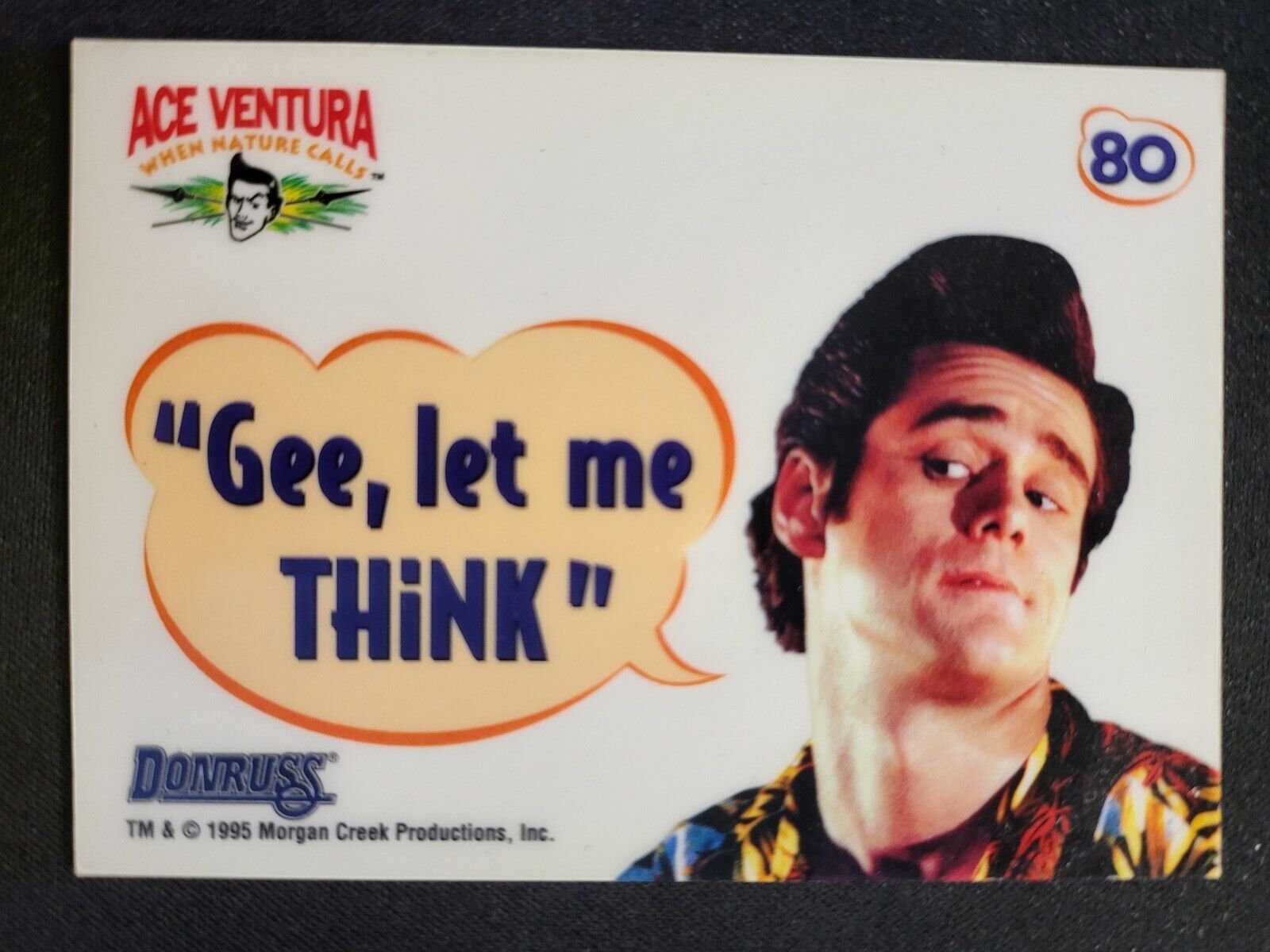 1995 Donruss Ace Ventura Nature Calls STATIC CLING STICKER Jim Carey card #80 