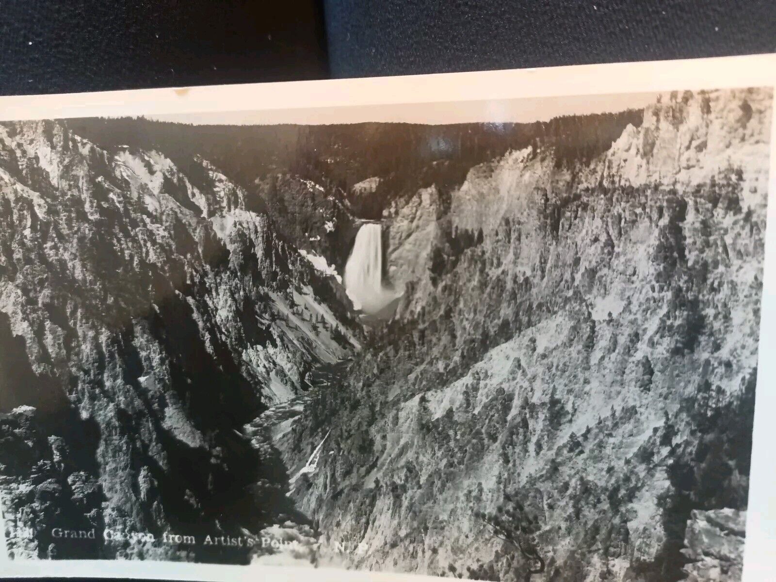 Rppc Grand Canyon from Artist Point falls in distance postcard a65