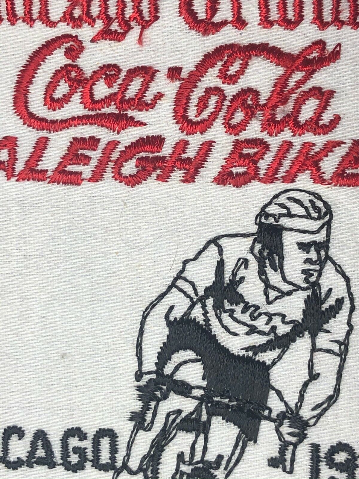 Vintage NOS Machine Stitched Embroidered Patch Coca-Cola Chicago 76\' Bike Rally