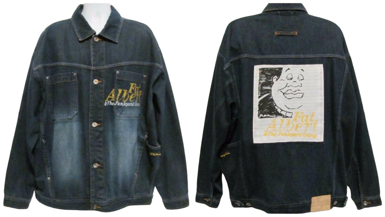 Fubu Platinum Mens XXL Big Fat Albert Junkyard Gang Denim Jacket Jean 90s Y2K