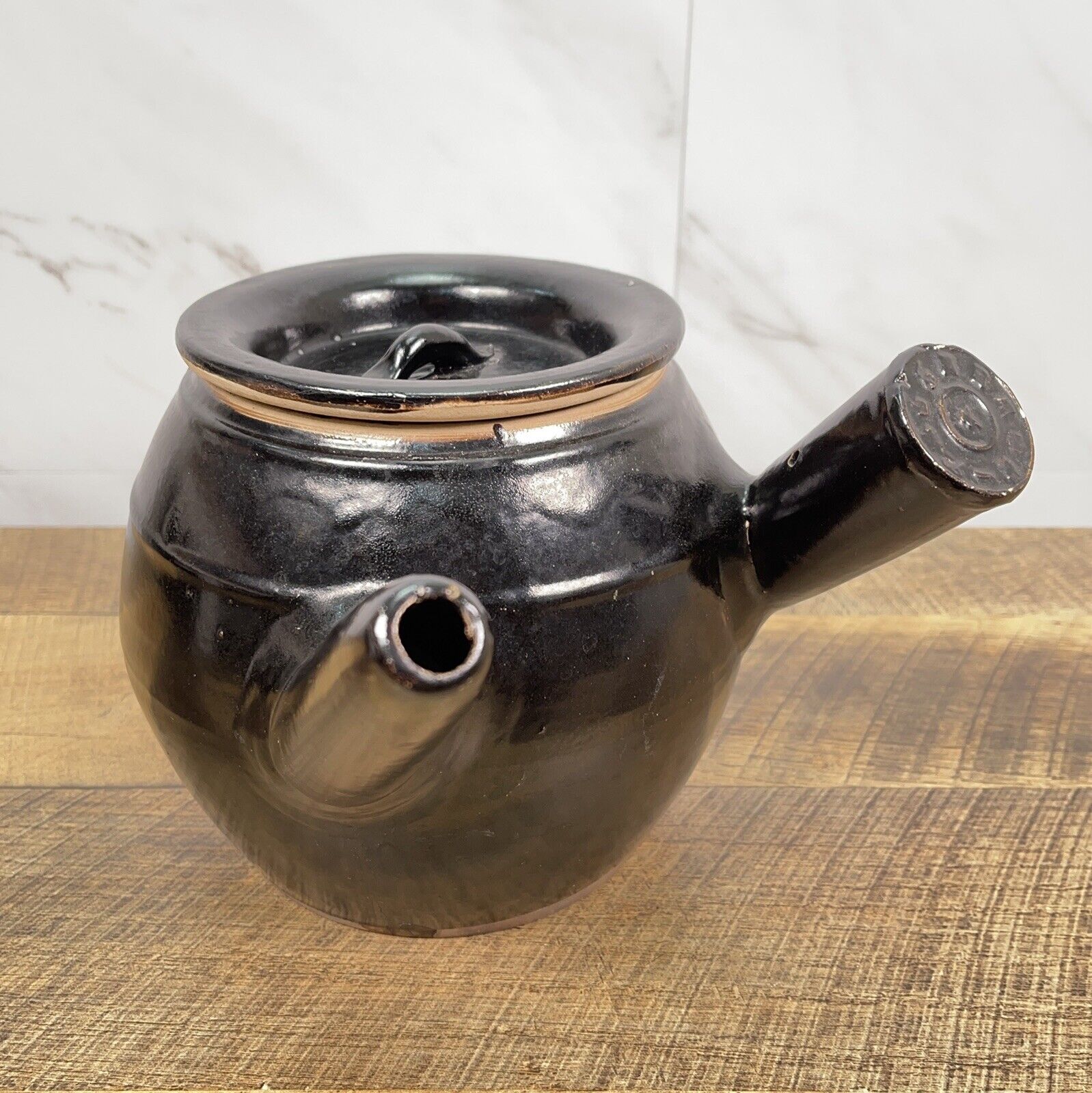 Vintage 40\'s Kyusu Side Handle Chinese Tea Pot Stoneware