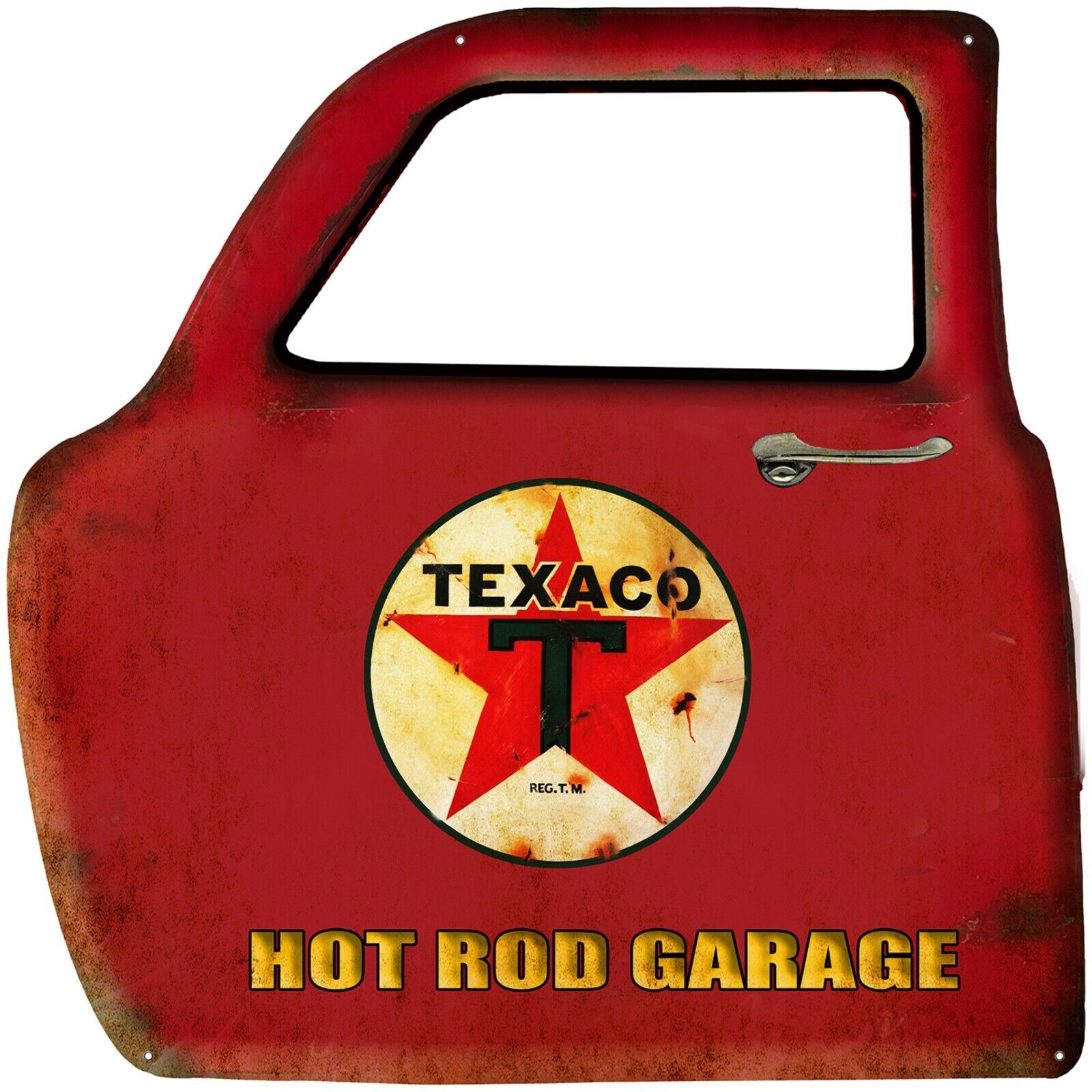 Texaco Star Gas Hot Rod Garage Truck Car Door Heavy Steel Sign Large 23