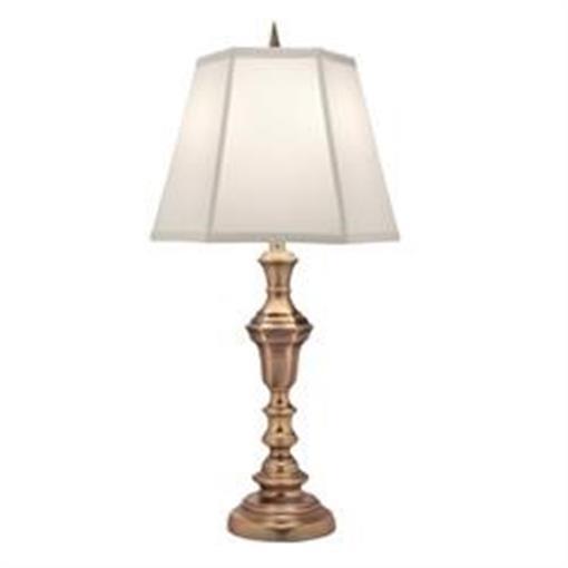 Stiffel TL-A589-A792-AB 33 in. Antique Brass Table Lamp with Ivory Shadow Shade 