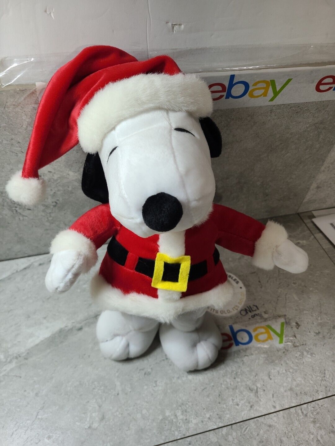 Snoopy Christmas Holiday Santa Claus Suit Plush Stuffed Toy Hallmark Peanuts