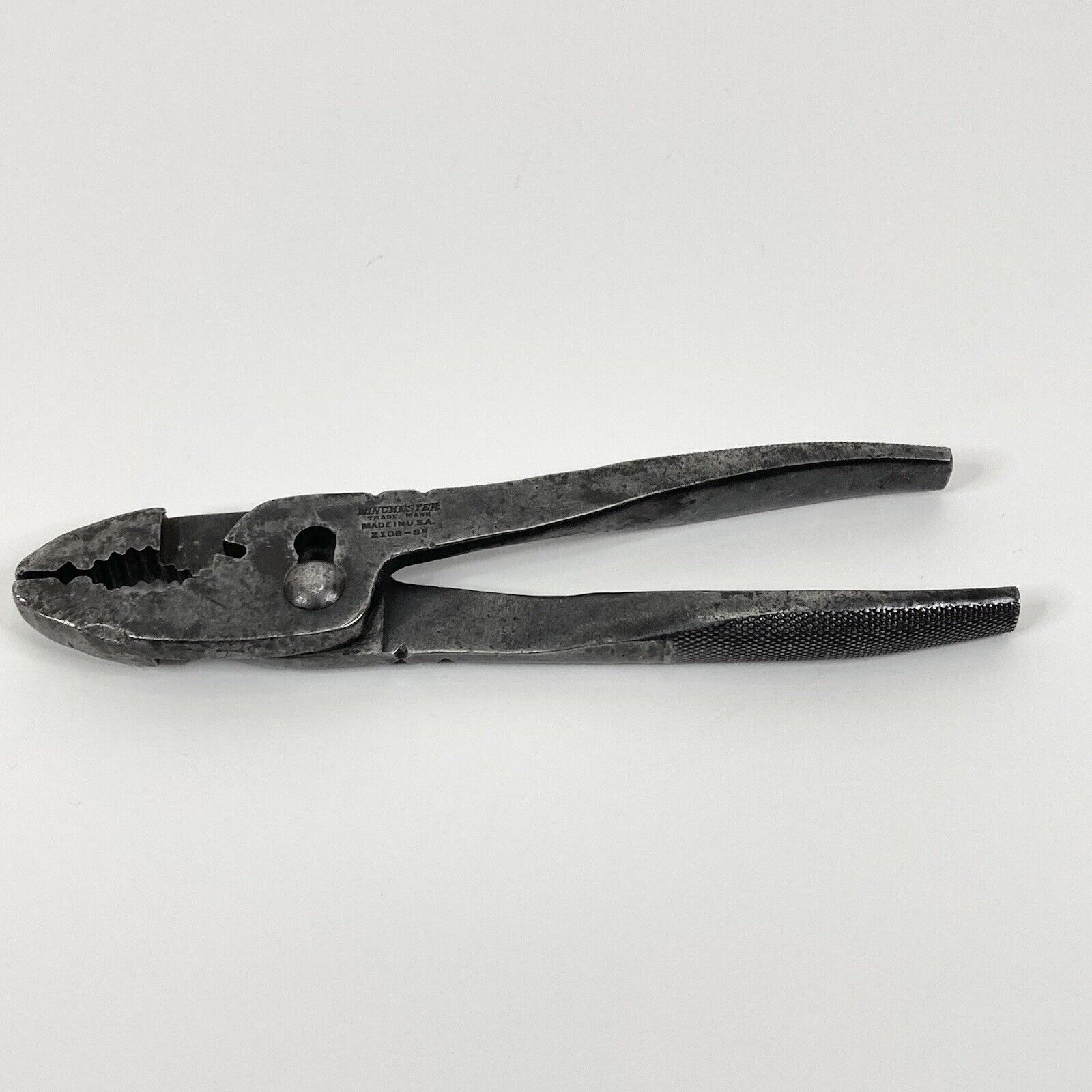 Vintage Winchester Tools 2108 Slip Joint Pliers 8” Very Nice Legible Markings US