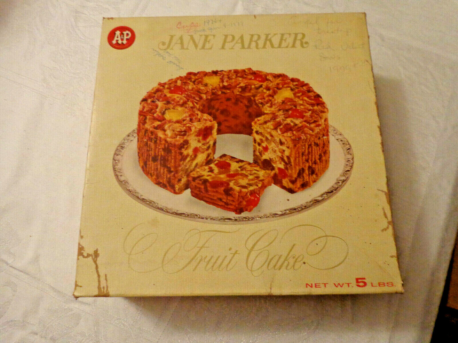 Vintage A&P Jane Parker Fruit Cake BOX Fully intact (No Cake) Ad Collectors