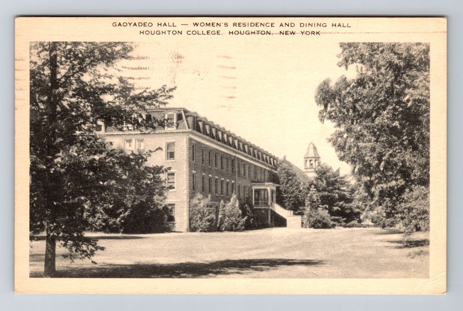 Houghton NY-New York, Houghton College, Gaoyadeo Hall Vintage c1958 Postcard