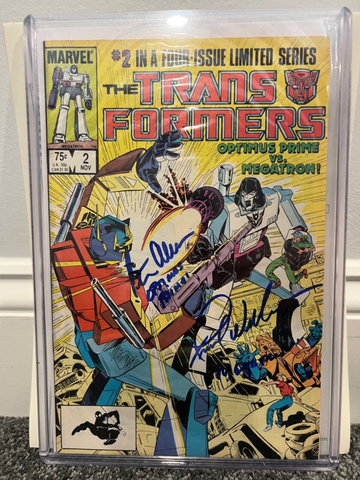 Transformers 1984 comic #2 JSA COA signed Peter Cullen + Frank Welker psa bas 