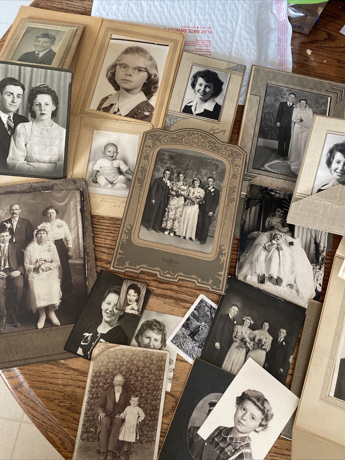 Vintage 1950’s 40’s PHOTO Lot Kids Wedding Large Small Postcard Frames