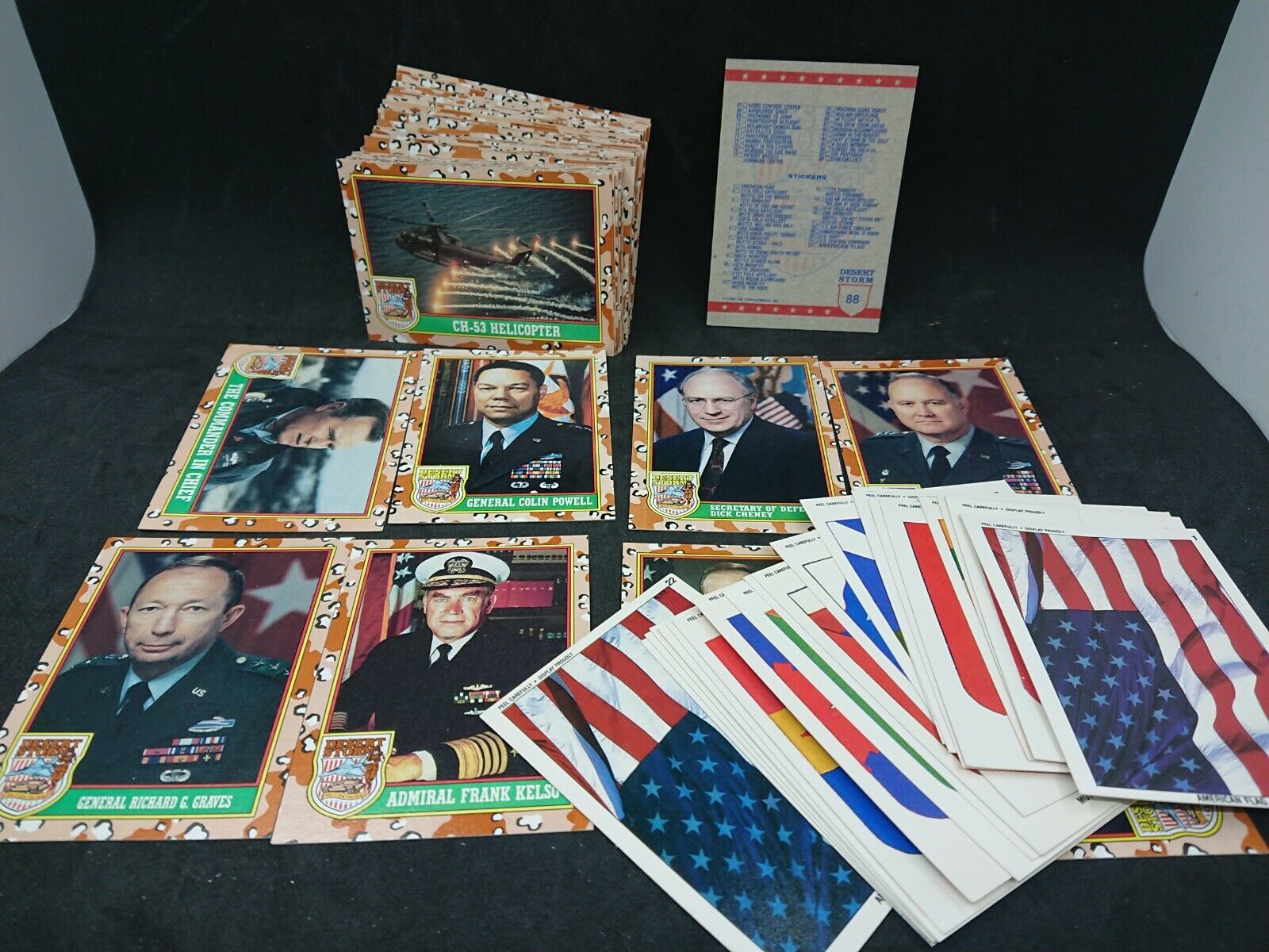 1991 TOPPS Desert Storm Series 1 Complete 88 Base Card + 22 Puzzle Card Set