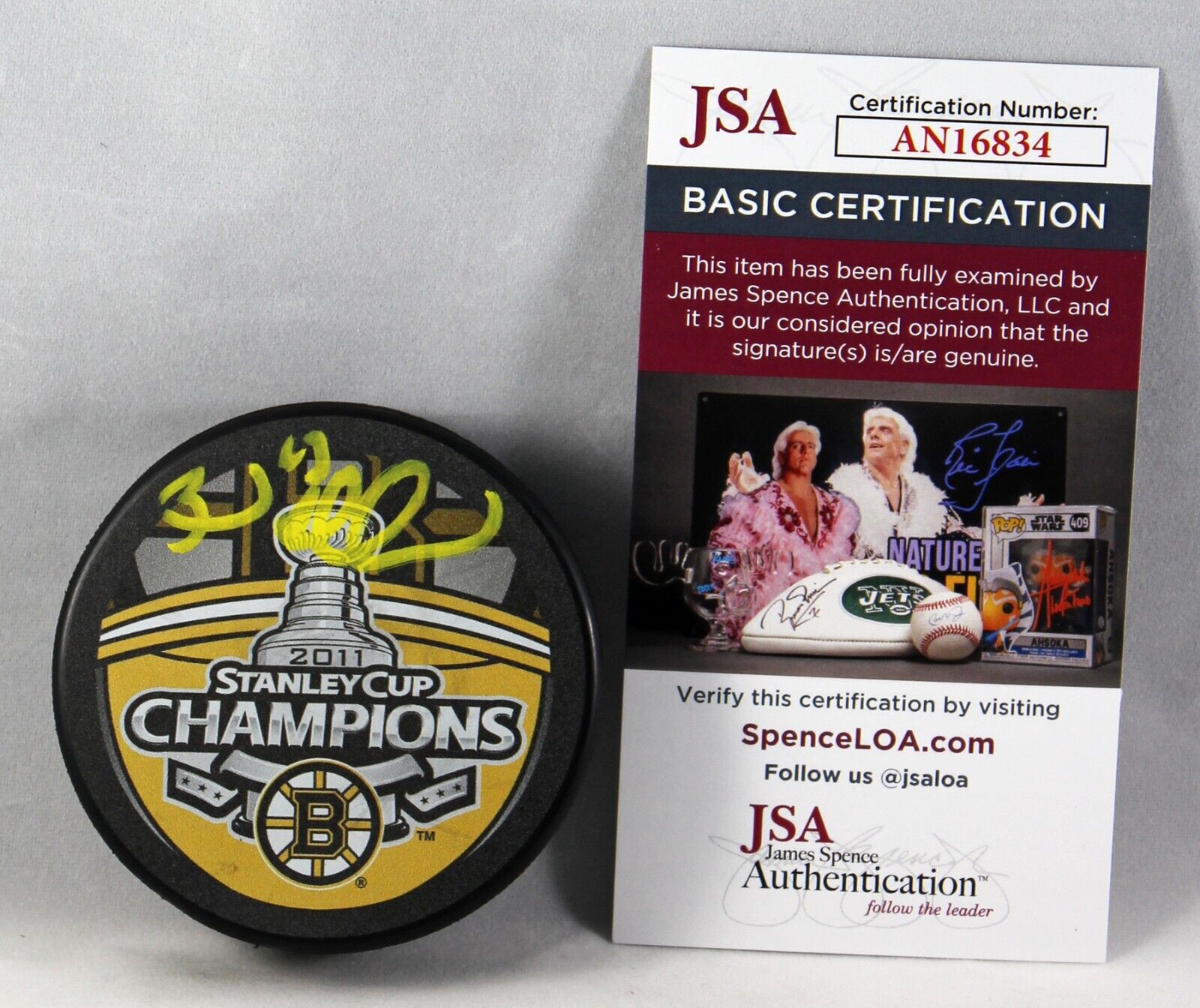 BRAD MARCHAND SIGNED 2011 STANLEY CUP CHAMPIONS Puck BOSTON BRUINS AUTO +JSA COA