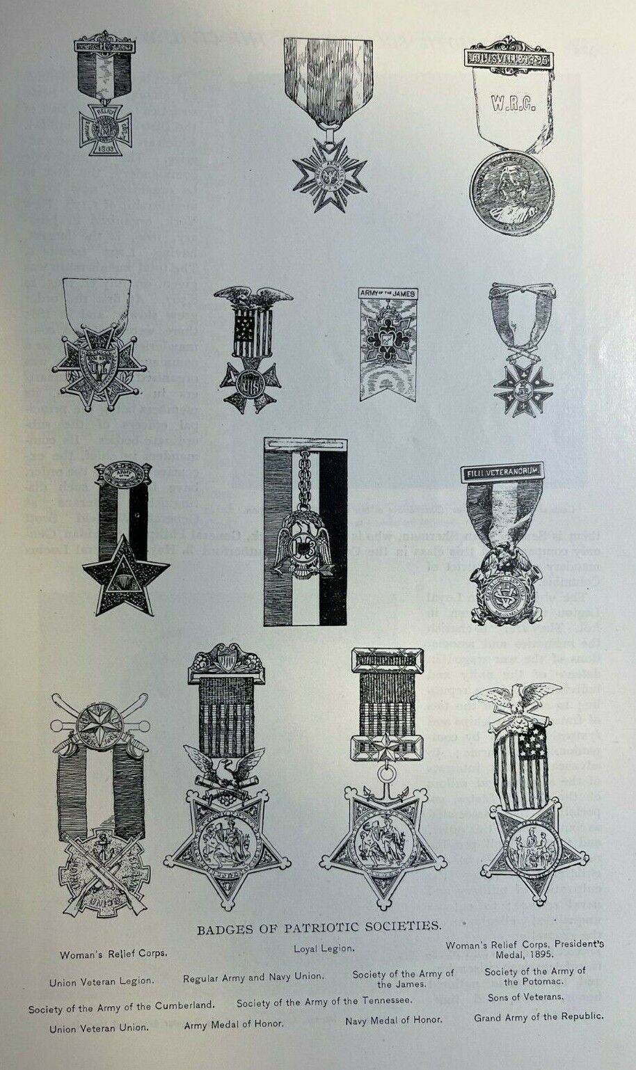 1896 Patriotic Societies of the Civil War Grand Army of the Republic