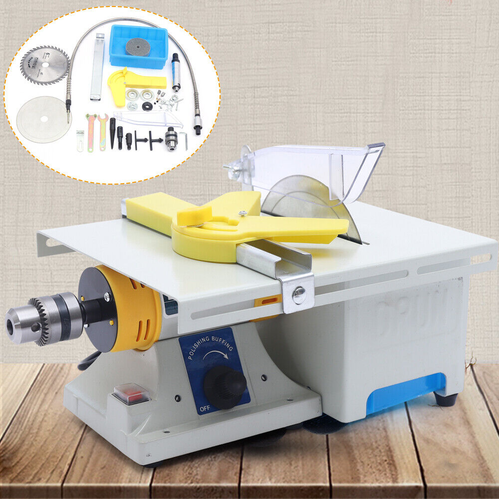 110V 750W Benchtop Table Saw Cutter Gem Jewelry Rock Bench Lathe Polisher