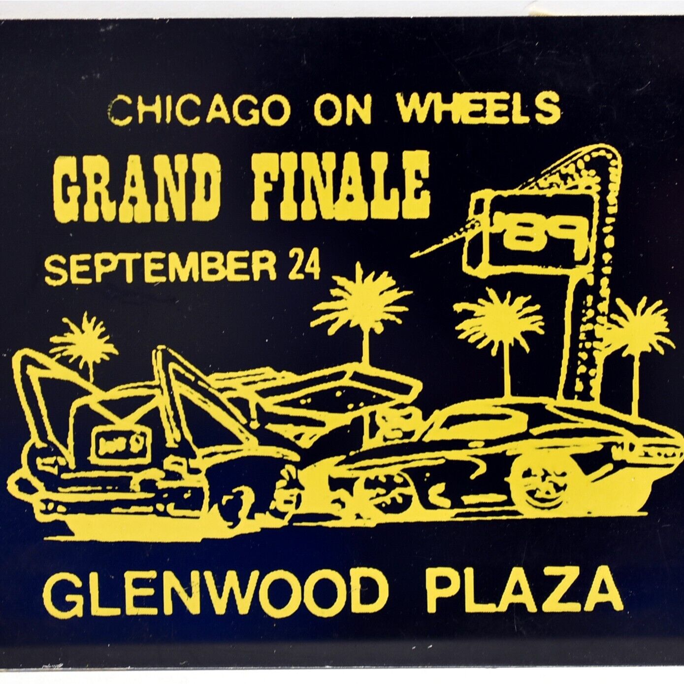 1989 Chicago On Wheels Auto Show Glenwood Plaza Shopping Center Illinois Plaque