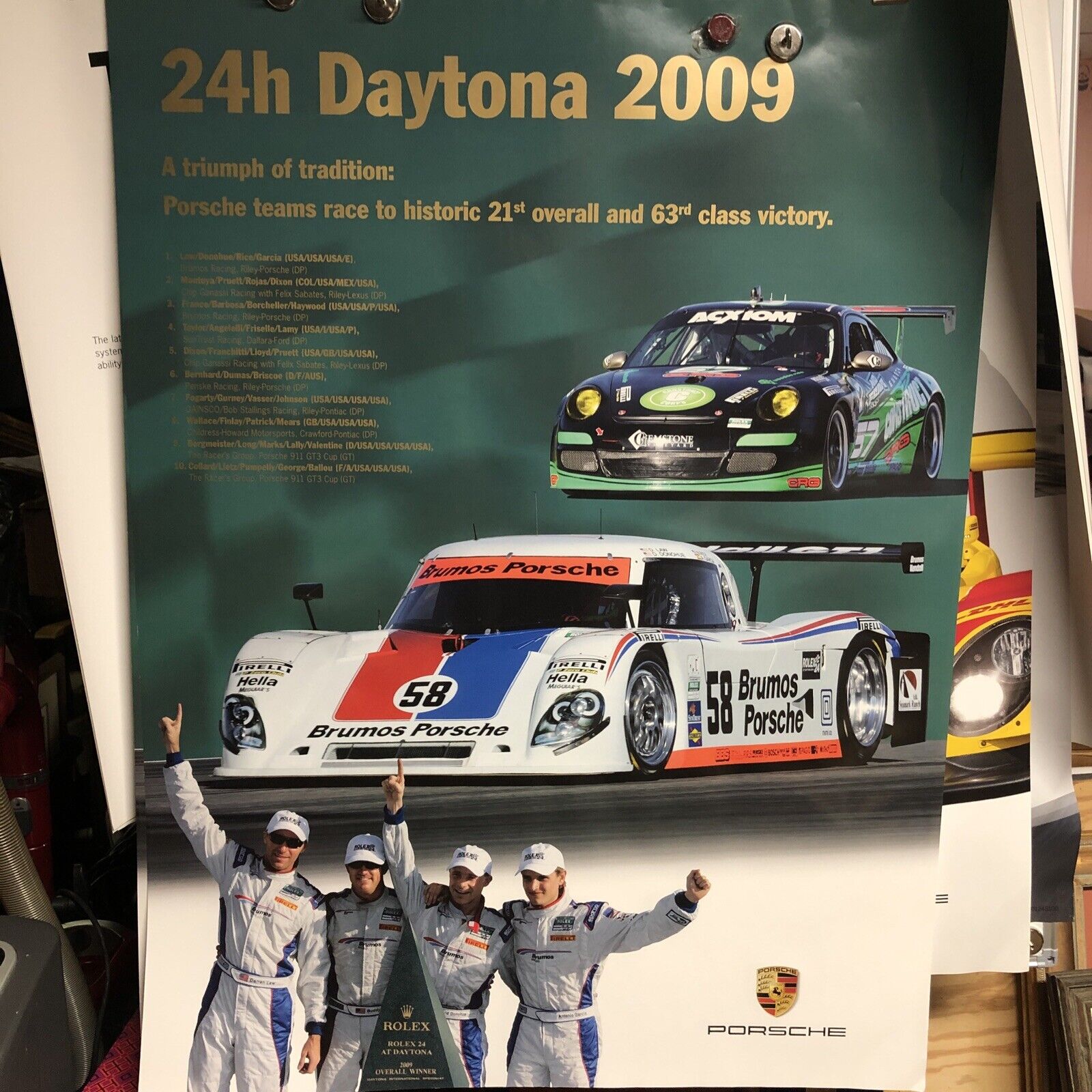 AWESOME Factory Porsche 24 hour Daytona 2009 Porsche Poster