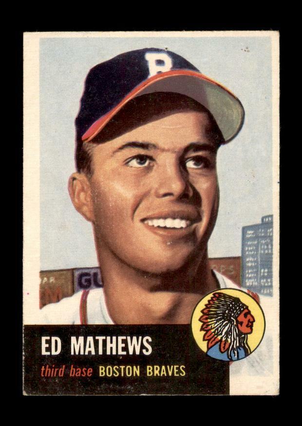 1953 Topps Set Break # 37 Ed Mathews LOW GRADE (filler) *GMCARDS*