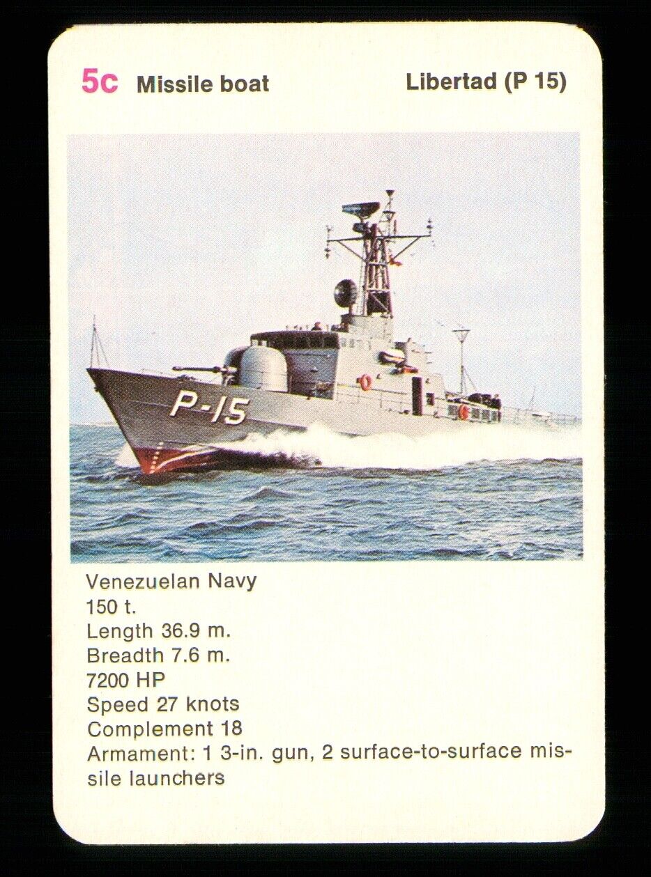 1 x info card - 5C Missile boat Libertad (P 15) Venezuelan Navy - R091