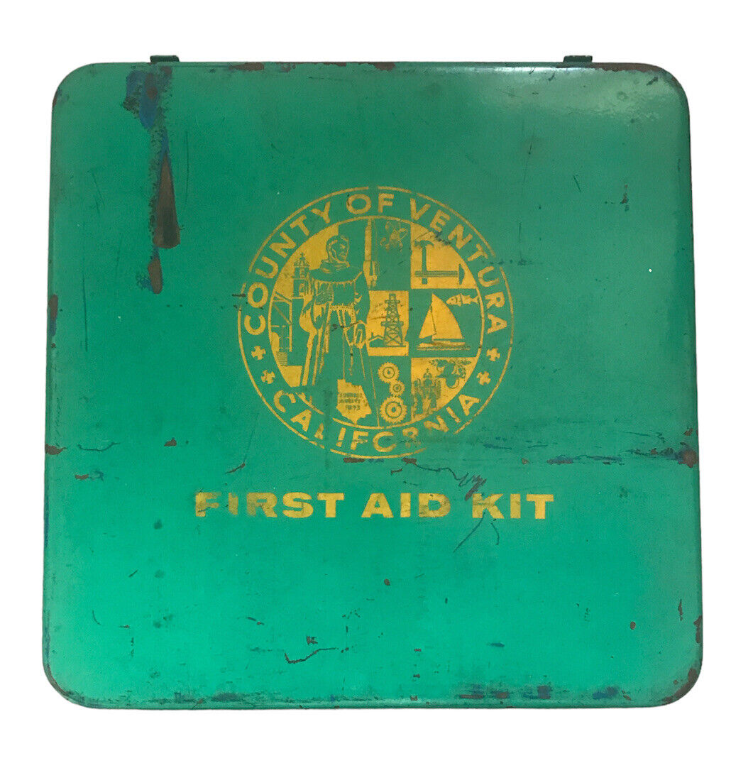 Vintage Ventura County California Sheriffs Car First Aid Kit Full