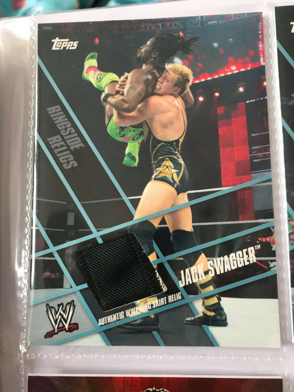 wwe topps 2011 RINGSIDE RELICS authentic ring skirt relic JACK SWAGGER