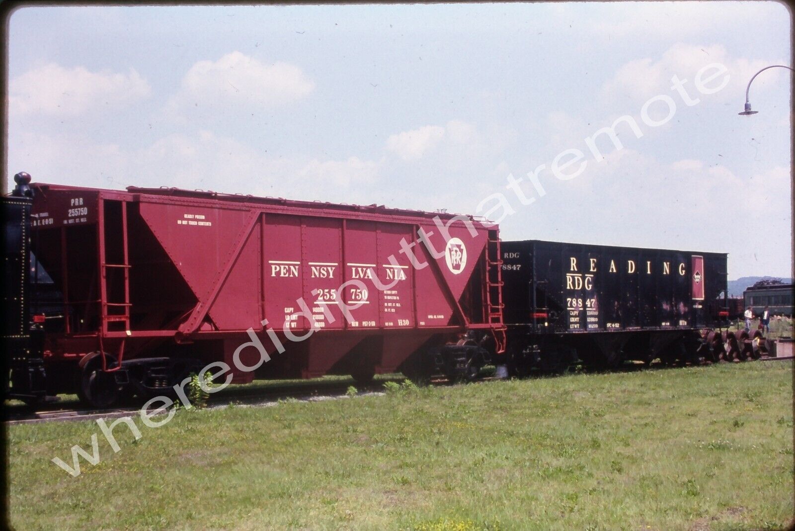 Original Slide Pennsylvania Railroad PRR 255750 Hopper Strasburg PA 6-92