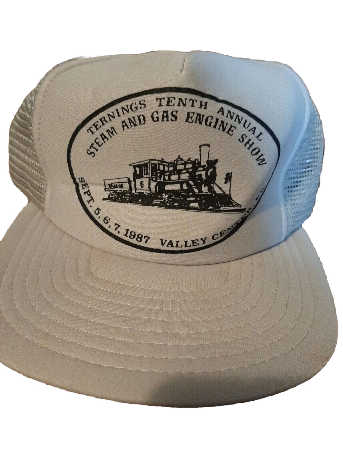 Vintage 1987 Foam Mesh Snapback Trucker Hat Cap Train Caboose CLEAN